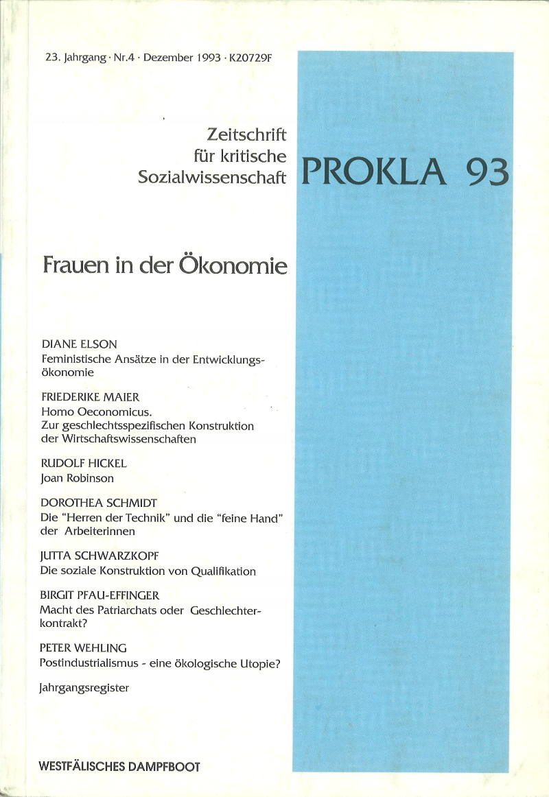 					Ansehen Bd. 23 Nr. 93 (1993): Frauen in der Ökonomie
				