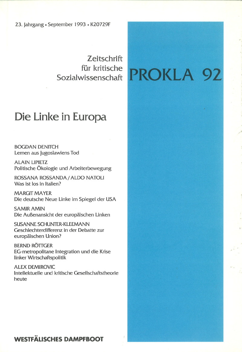 					Ansehen Bd. 23 Nr. 92 (1993): Die Linke in Europa
				