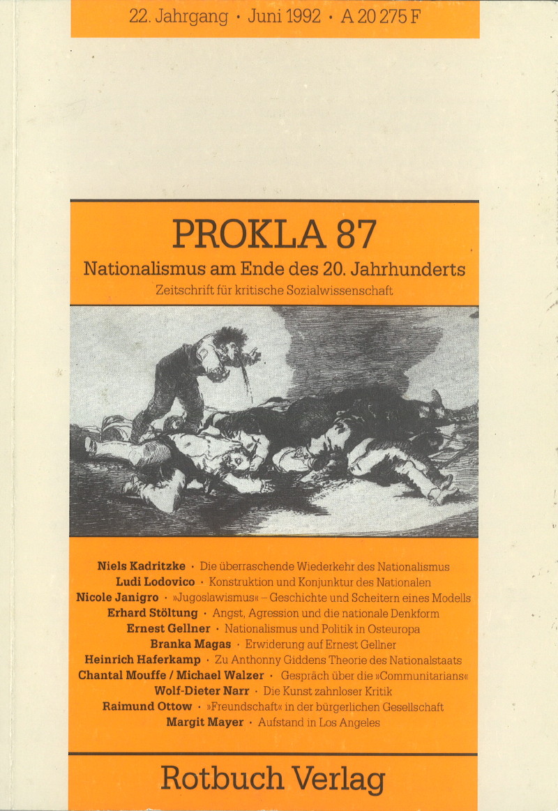 					Ansehen Bd. 22 Nr. 87 (1992): Nationalismus am Ende des 20. Jahrhunderts
				