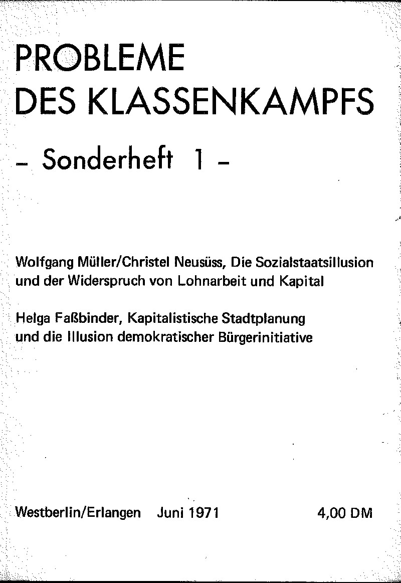 					Ansehen Bd. 1 Nr. SH1 (1971): Probleme des Klassenkampfes - Sonderheft 1 -
				