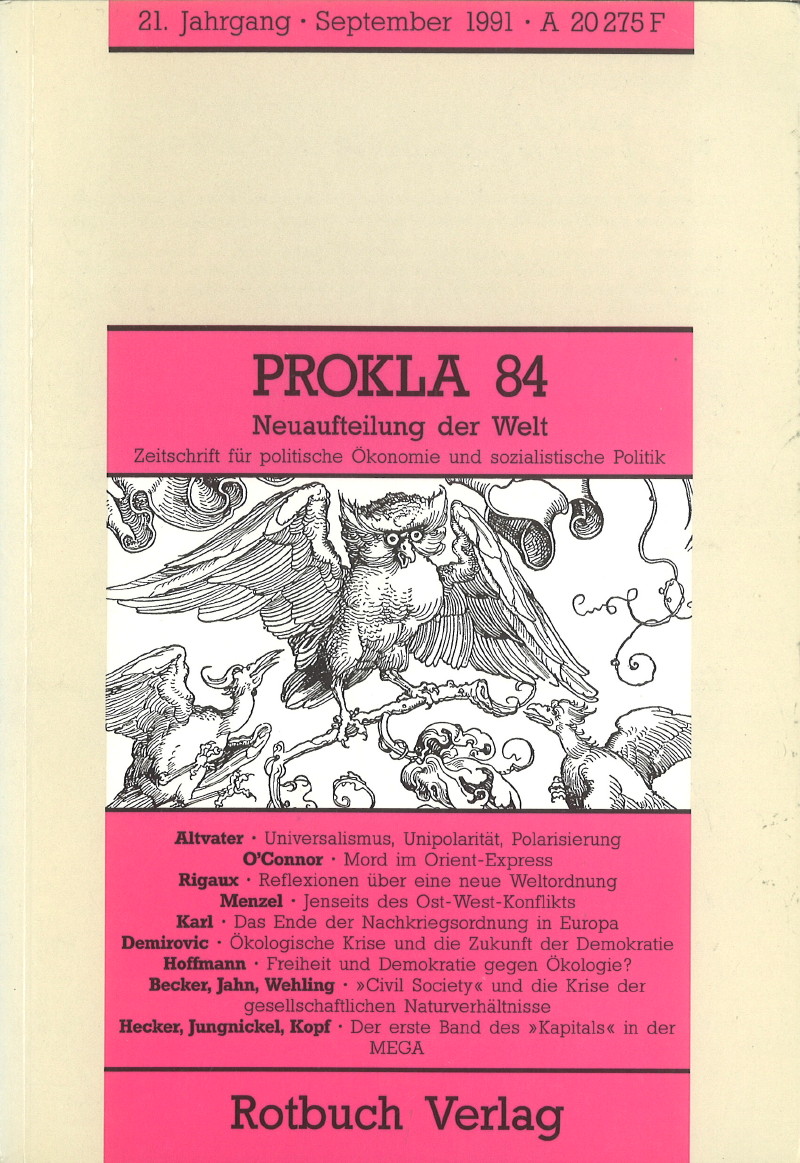 					Ansehen Bd. 21 Nr. 84 (1991): Neuaufteilung der Welt
				