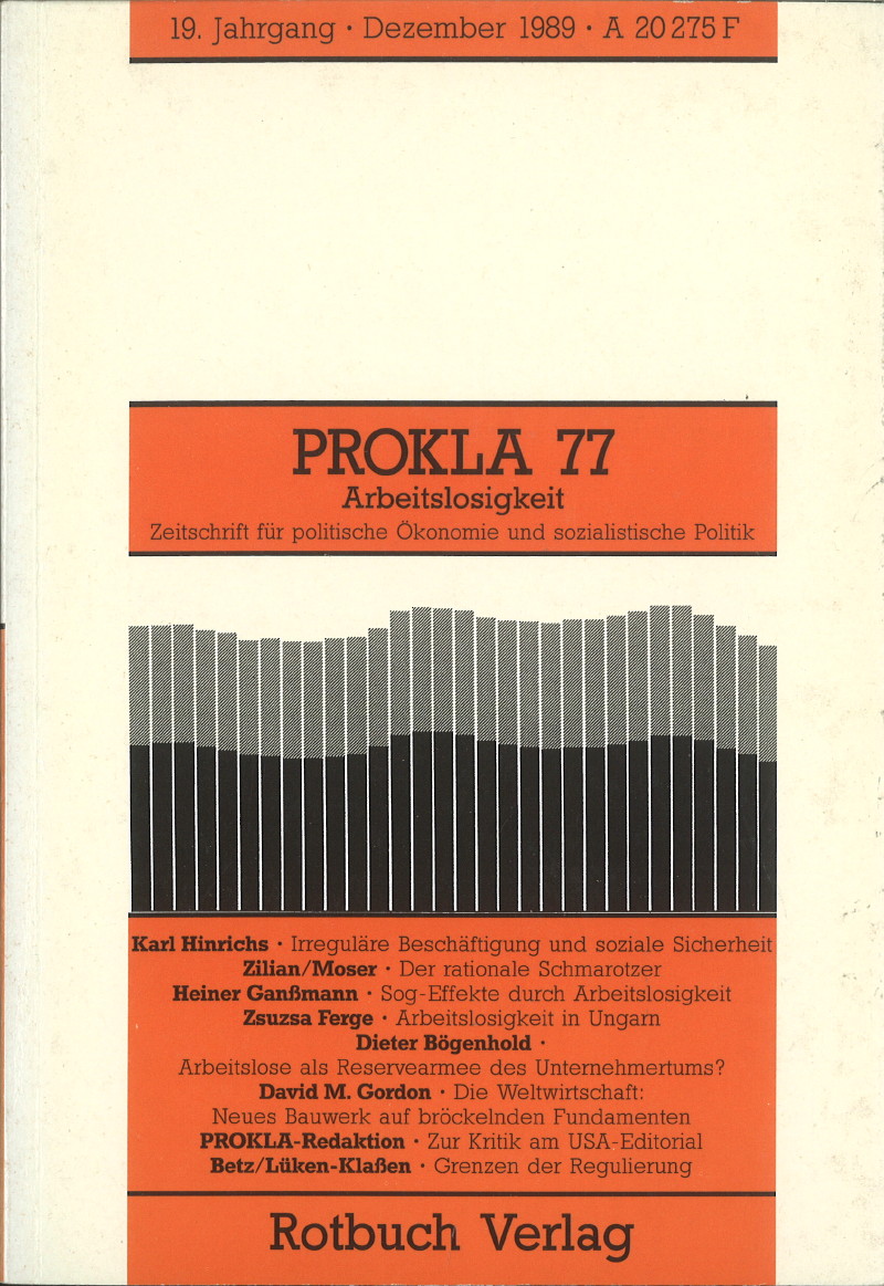 					Ansehen Bd. 19 Nr. 77 (1989): Arbeitslosigkeit
				