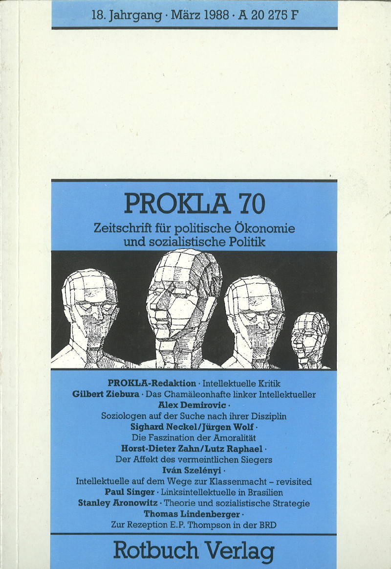 					Ansehen Bd. 18 Nr. 70 (1988): Wir Intellektuelle
				