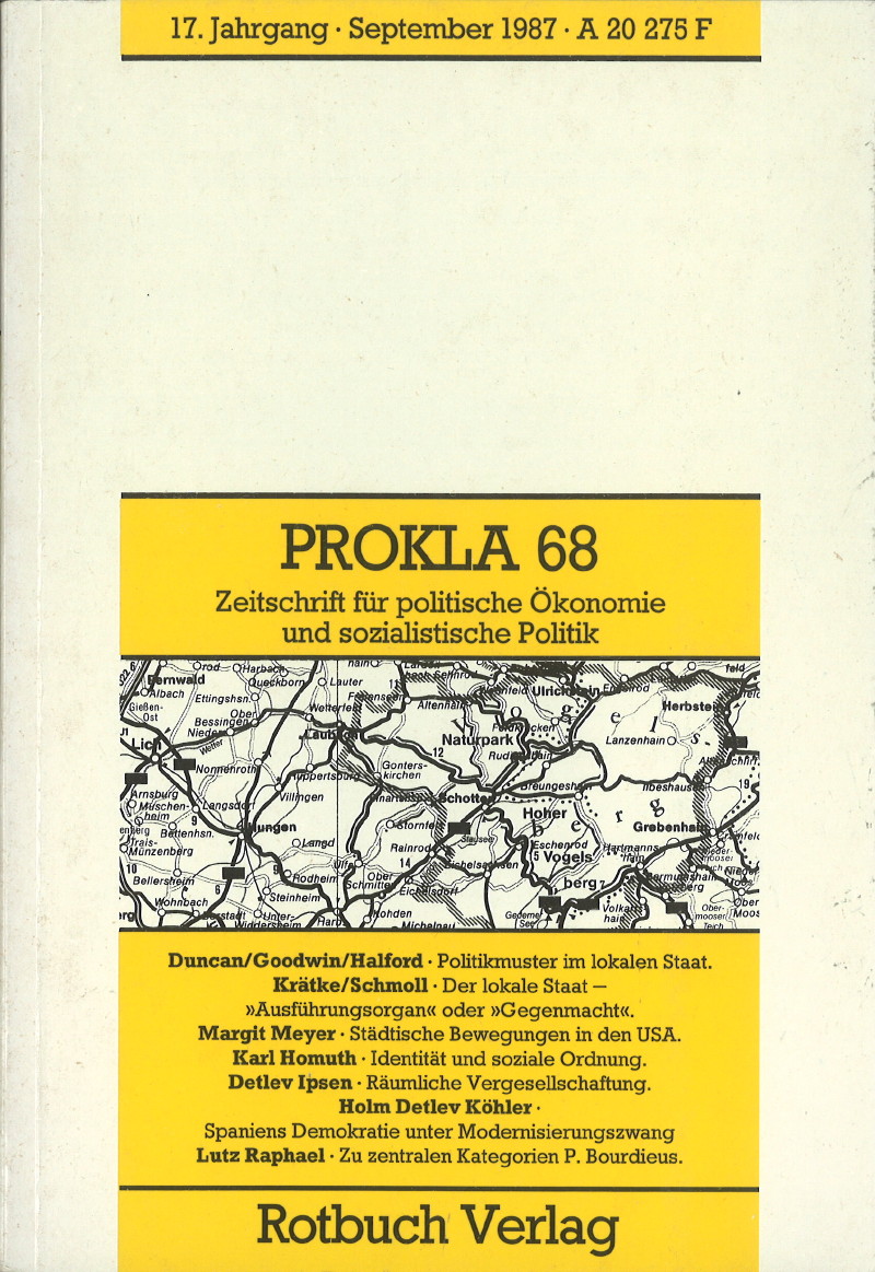 					Ansehen Bd. 17 Nr. 68 (1987): Lokaler Staat und Kommunalpolitik
				