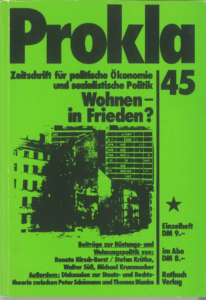 					Ansehen Bd. 11 Nr. 45 (1981): Wohnen - In Frieden?
				