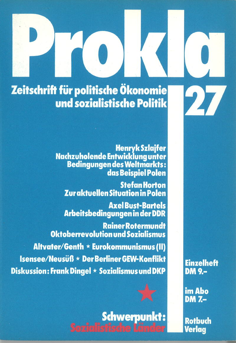 					Ansehen Bd. 7 Nr. 27 (1977): Sozialistische Länder
				