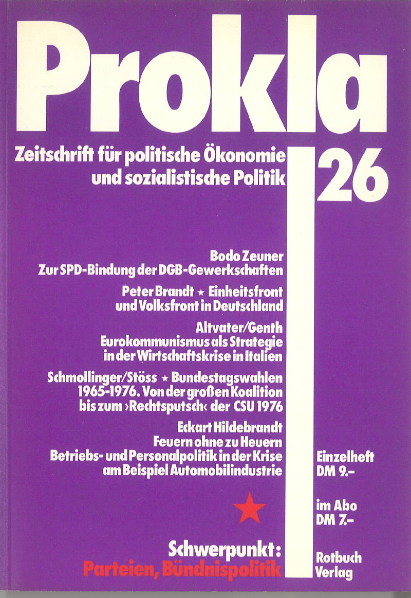 					Ansehen Bd. 7 Nr. 26 (1977): Parteien, Bündnispolitik
				
