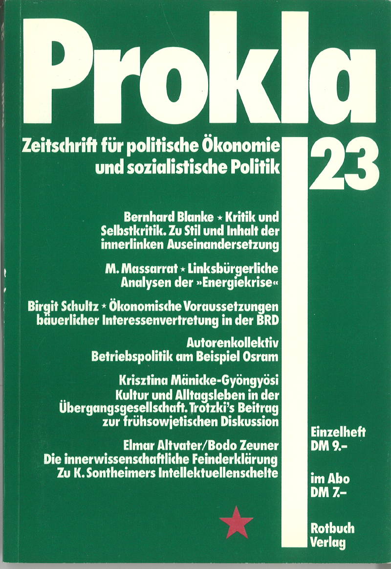 					Ansehen Bd. 6 Nr. 23 (1976): Probleme des Klassenkampfs
				