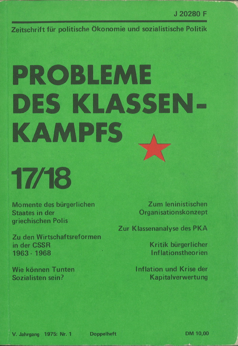 					Ansehen Bd. 5 Nr. 17/18 (1975): Probleme des Klassenkampfs
				