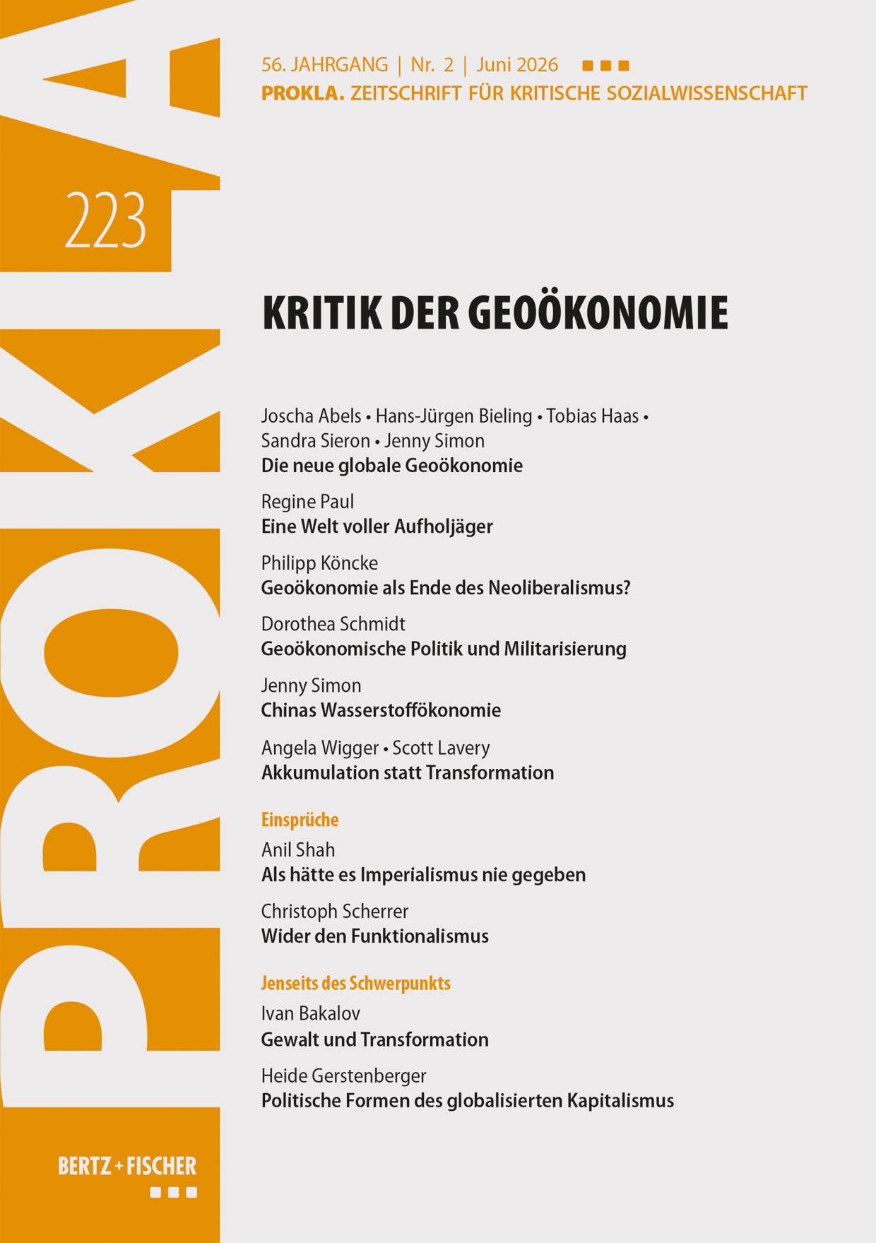 					Ansehen Bd. 56 Nr. 223 (2026): Kritik der Geoökonomie
				