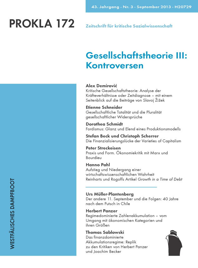 					Ansehen Bd. 43 Nr. 172 (2013): Gesellschaftstheorie III:  Kontroversen
				