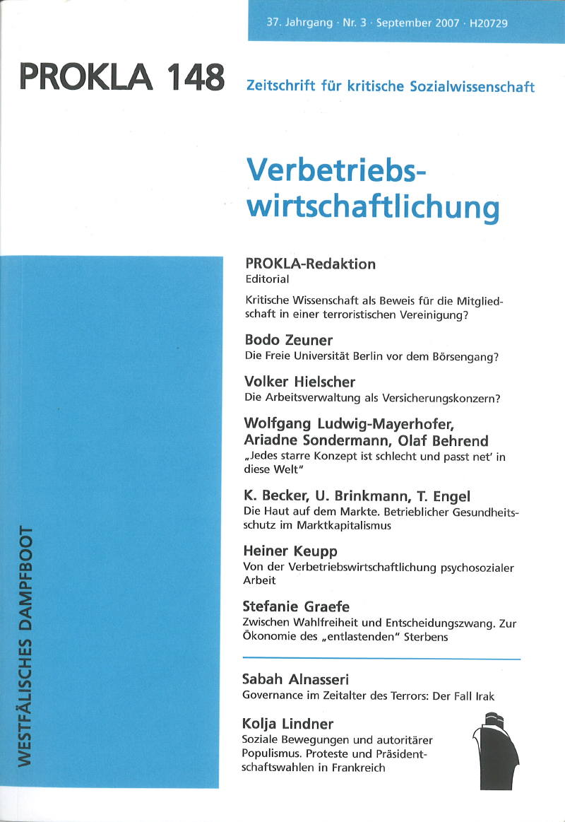 					Ansehen Bd. 37 Nr. 148 (2007): Vertriebswirtschaftlichung
				