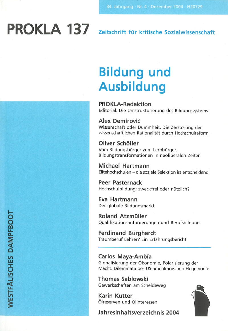 					Ansehen Bd. 34 Nr. 137 (2004): Bildung und Ausbildung
				