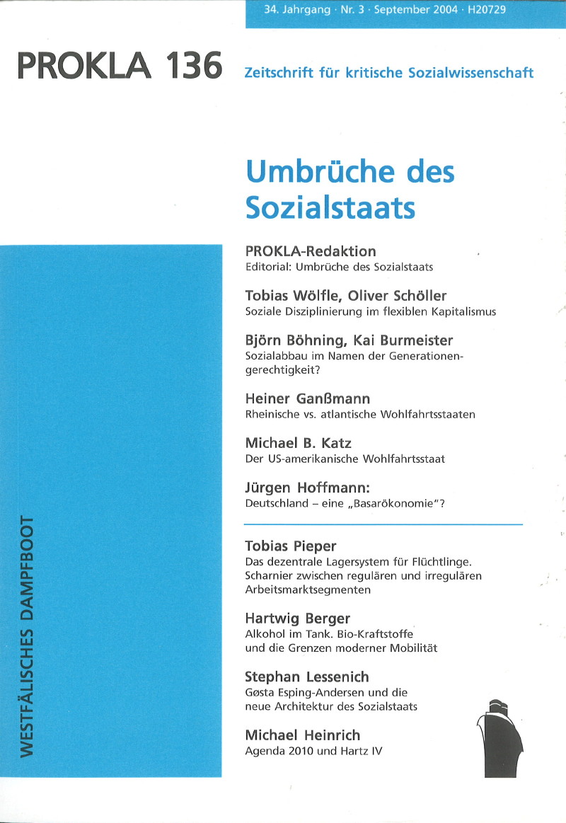 					Ansehen Bd. 34 Nr. 136 (2004): Umbrüche des Sozialstaats
				