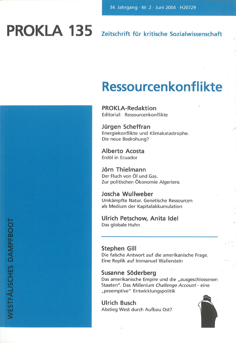 					Ansehen Bd. 34 Nr. 135 (2004): Ressourcenkonflikte
				