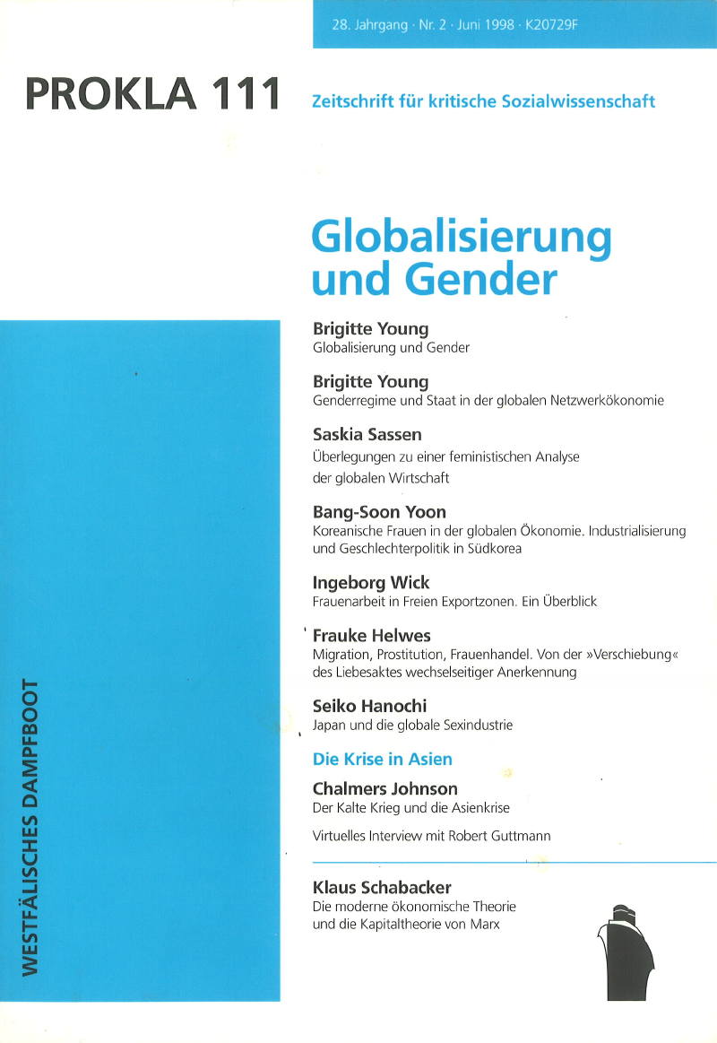 					Ansehen Bd. 28 Nr. 111 (1998): Globalisierung und Gender
				