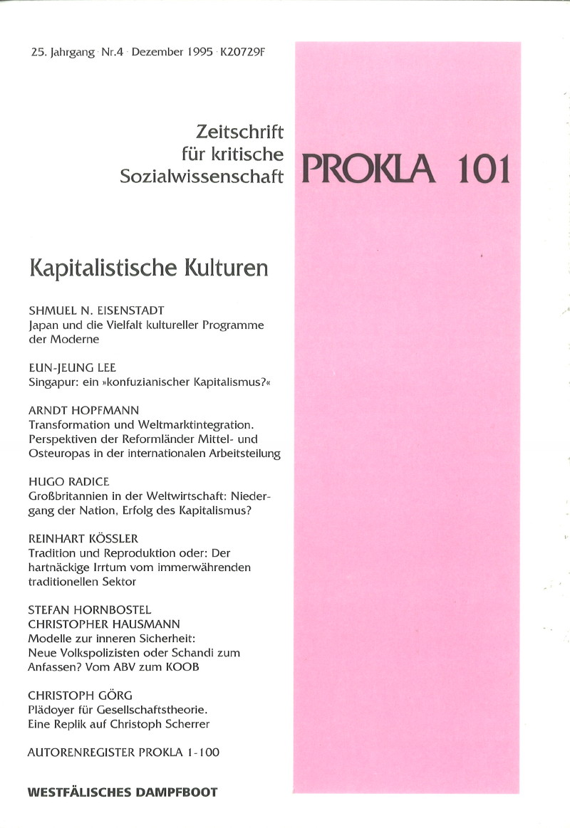 					Ansehen Bd. 25 Nr. 101 (1995): Kapitalistische Kulturen
				